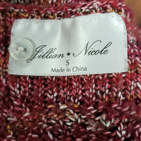 JILLIAN Nicole Delicate Sweater S Red & Tan EUC - Picture 10 of 12